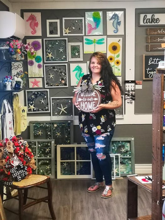 Tiffany Robson shows some of the handmade products available in her Coldbrook shop.  - Contributed