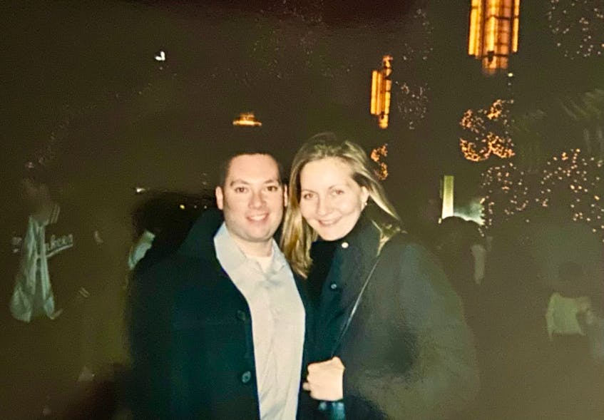 Chris and Jennifer Etheridge as a young couple in midtown Manhattan. - Contributed