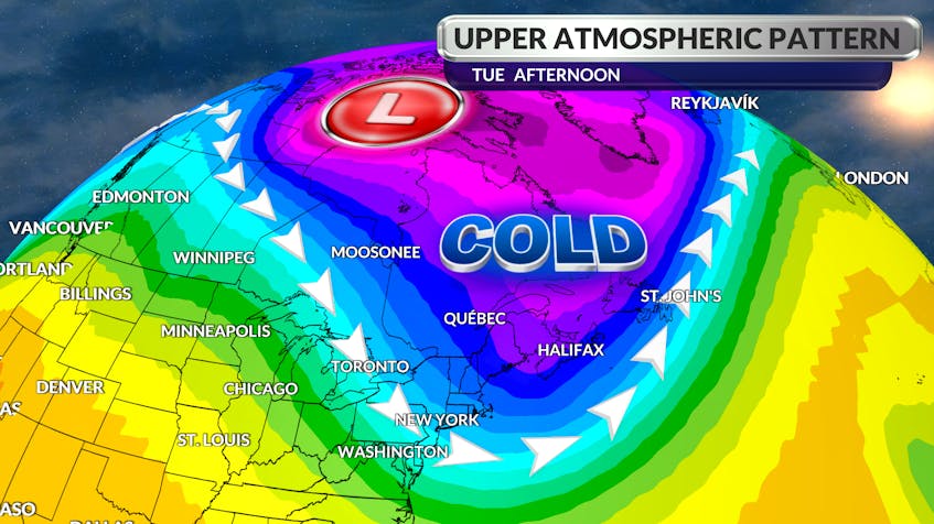 A blast of Arctic air will impact much of Atlantic Canada over the next few days. -WSI