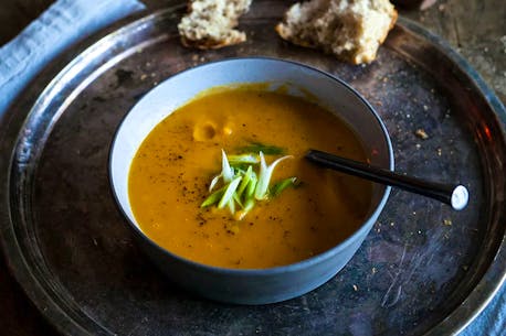 Mom's simple sweet potato soup from My New Table needs no fancy additions