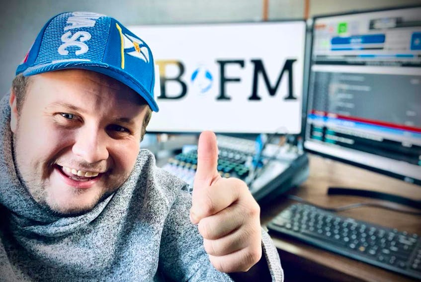 CBFM manager and director Ryan MacDonald gives the thumbs up after the recent launch of the Gaelic College’s new online radio station. The 24/7 platform offers a wide selection of programming with a focus on Celtic music and culture. CONTRIBUTED
