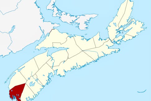 Yarmouth County in red.