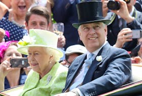 ASCOT, ENGLAND - JUNE 22: Queen Elizabeth II and Prince Andrew, Duke of York attend day five of Royal Ascot at Ascot Racecourse on June 22, 2019 in Ascot, England. (Photo by Chris Jackson/Getty Images)