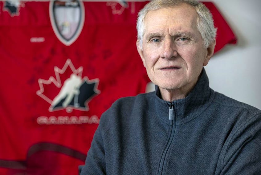 Blair Mackasey at his home in the Beaconsfield suburb of Montreal on Jan. 12, 2022. He's working with Hockey Canada to put together Canada's men's hockey roster for the coming Winter Olympics in Beijing.  