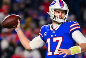 Quarterback Josh Allen and the Bills are favoured to beat the Patriots this weekend. 
