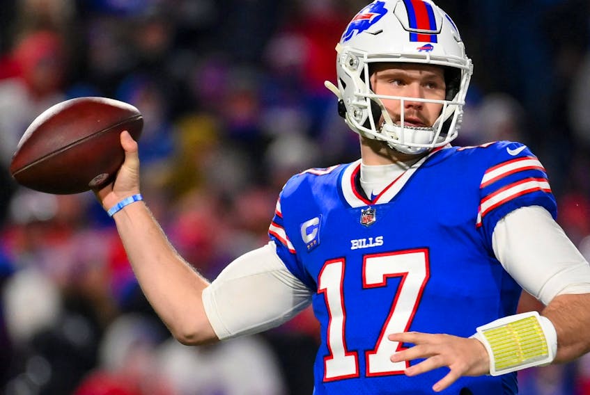 Quarterback Josh Allen and the Bills are favoured to beat the Patriots this weekend. 
