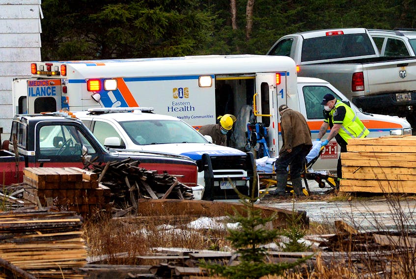 A woman suffered a serious injury at the Ruby Lumber sawmill in St. john's Friday morning. Keith Gosse/The Telegram
