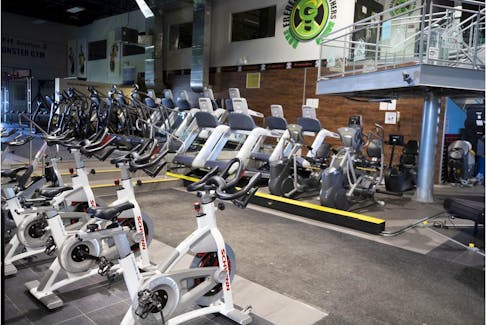 Monster Gym equipment sits idle during the first wave of the pandemic in Montreal, on June 15, 2020.