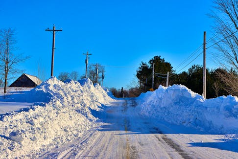 Snow drifts were piled high along Highway 221 in Centreville. 
Adrian Johnstone