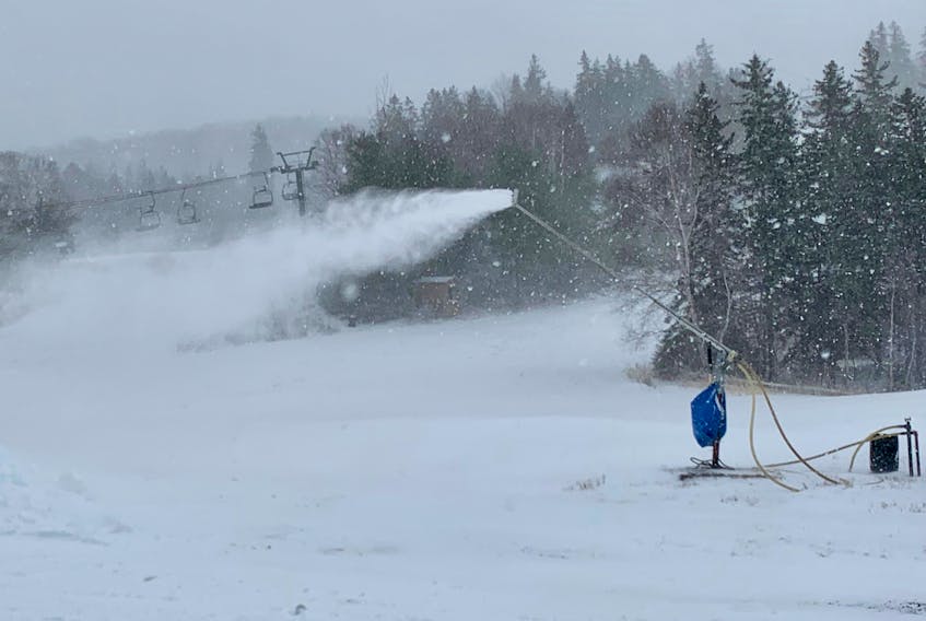 Vigilant snowmaking at Ski Ben Eoin enabled the Cape Breton resort to survive a Friday rainstorm that brought more than 80 mm to some areas. The hill was closed Saturday in the storm's aftermath but reopened with good conditions on Sunday. DAVID JALA/CAPE BRETON POST