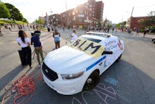 Approximately 250 people blocked off the corner of Gottingen Street and Cogswell, just near the headquarters of Halifax Regional Police Friday evening. The Black Lives Matter event brought poets, and advocates speaking to the assembled crowd on June 26, 2020.
ERIC WYNNE/Chronicle Herald