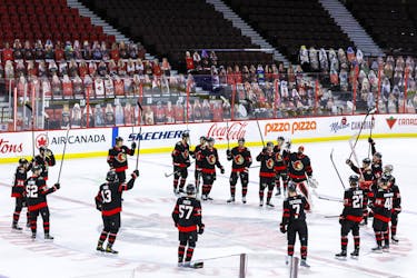 When the Ottawa Senators try to extending their winning streak to three games on Tuesday night, they'll have to do it in front of an empty building. 