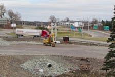 Work has begun to turn the Port Hastings rotary into a roundabout. IAN NATHANSON • CAPE BRETON POST