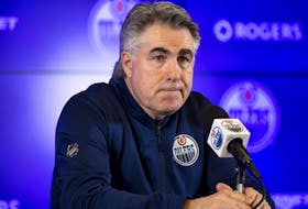 Edmonton Oilers speaks to the media after practice on Monday, Jan. 17, 2022 in Edmonton.   
