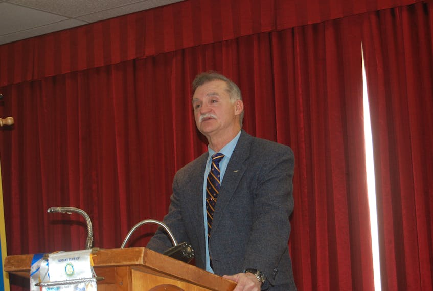 Clyde Russell, seen here speaking at a Rotary event, is the chairperson for the Stephenville Historic French Cultural Association. FILE PHOTO