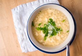 Stracciatella is a staple comfort soup in Italy, a rendition of egg drop soup made salty and creamy with the addition of grated parmesan. Gabby Peyton photo