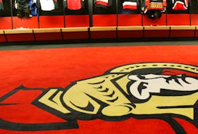 Ottawa Senators dressing room.