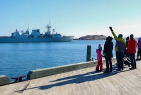 FOR BESWICK STORY:
Friends and family bid farewell to the crew of HMCS Montreal as the ship leaves for deployment in the Mediterranean and Black Seas on Operation Reassurance, in Halifax Wednesday January 19, 2022.

TIM KROCHAK PHOTO
