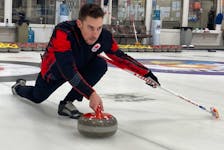 Brett Gallant practises at a Vancouver-area curling club. He and his teammates on the Brad Gushue rink are currently training in Vancouver as they prepare to represent Canada at the 2022 Beijing Olympic Winter Games.