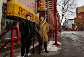 Gabriel Yee and Vicki Chau are the creators of a new podcast called Views from Chinatown they were photographed outside the Golden Inn in Calgary on Thursday, January 20, 2022. The Golden Inn is the focus of their first episode.

Gavin Young/Postmedia