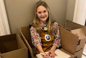Allie Sheppard, an eight-year-old from Harbour Grace, was named mayor for a day recently and allowed to wear the town’s chain of office after the town’s current mayor, Don Coombs, saw pictures of her homemade office on social media. 
