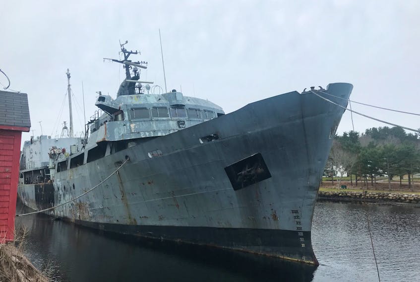 The former HMCS Cormorant lay idle at the Bridgewater waterfront for about 18 years.
