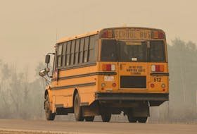 A school bus is seen in north central Alberta in 2019. A student was left on board a school bus in St. Paul County on Tuesday, Jan. 18, 2022. The kindergarten student was found wandering along a highway by a motorist, who took the child to the local RCMP detachment.