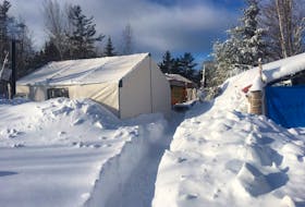 The protesters' encampment on South Mountain in Annapolis County after a major snowstorm. -- Nina Newington photo