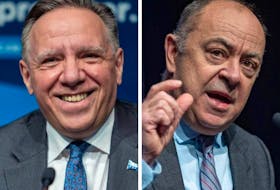 Premier François Legault, left, and Health Minister Christian Dubé, right, have been playing good cop, bad cop as they try to manage a crisis while keeping the public on their side politically, analysts say.