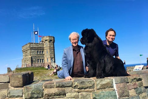 Mark Critch (right) with Gordon Pinsent on Signal Hill. 