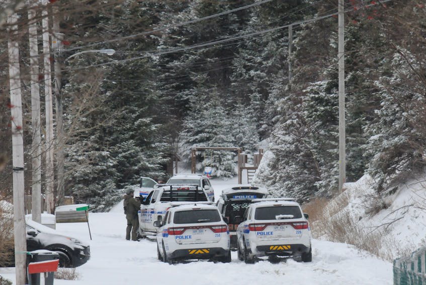 Members of the RNC's tactics and rescue unit outside a residence on Gosse’s Lane in Torbay on Sunday, Jan. 23. The RNC were dispatched to the area early Sunday after reports of an individual inside the residence in possession of a firearm. TELEGRAM FILE PHOTO
