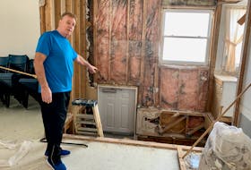 Fabian Morgan, president of Glace Bay's Hub Amateur Athletic Club, shows the area of the facility that will soon be serviced by an elevator that will make it easier for the club's less-mobile members to make their way in, out and around the premises. David Jala/Cape Breton Post