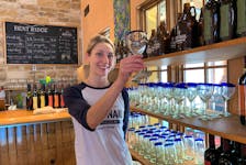 Salome Myers, the manager at Bent Ridge Winery, inspects some of the handmade Mexican glassware that’s for sale at the popular winery in Martock. This summer, the winery is expanding its operations to include a special events pavilion capable of accommodating upwards of 150 people. 