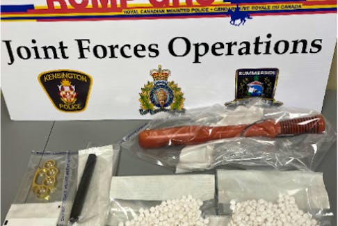 Prince District Joint Forces Operations seized what is believed to be heroin, 731.5 oxycodone tablets, 65 hydromorphone tablets, 18.5 alprazolam tablets, brass knuckles, money and drug paraphernalia as part of a drug investigation on Jan. 24. 