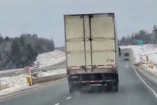 This truck was seen swerving all over the road on Jan. 24 on Hwys 102 and 104 in Nova Scotia.