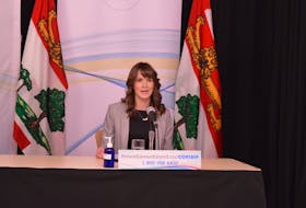 Education Minister Natalie Jameson addresses Island parents at a media briefing Jan. 27.
