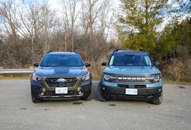 Ford and Subaru have recognized demand for using their CUVs off-road and have responded with the Badlands, right, and the Wilderness, left, which both come upgraded for trail duty. Clayton Seams/Postmedia News