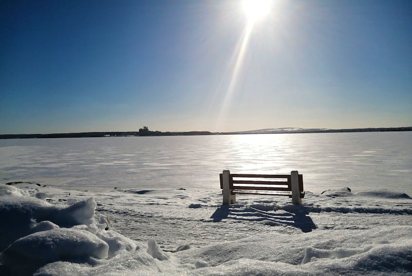 This bench is not for the faint of heart or cold of backsides. Janice MacKay took this photo while on a walk by Toney River at the Pictou waterfront last Thursday. She said the bench looked so inviting but it was too cold for a respite. With a view like that, I would be tempted too. Thank you for sending this in, Janice.
