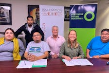Representatives of the Innu Nation and Fortescue Future Industries at the signing of the MOU on the feasibility of Gull Island.