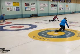 Curlers practicing at the Truro Curling Club in November of 2021.
