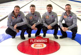 Paul Flemming’s Halifax Curling Club rink will represent Nova Scotia at the Tim Hortons Brier after Nova Scotia Curling announced the cancellation of the Nova Scotia Tankard on Thursday night. From left are, Flemming, Scott Saccary, Ryan Abraham and Philip Crowell. - Curling Canada/Michael Burns 