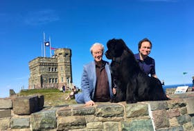 Mark Critch (right) with Gordon Pinsent on Signal Hill. 