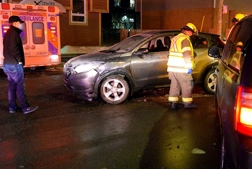 A two-vehicle crash in St. John's sent one person to hospital Friday night. Keith Gosse/The Telegram