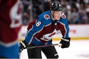  Cale Makar #8 of the Colorado Avalanche plays the Calgary Flames in the second period during Game Three of the Western Conference First Round during the 2019 NHL Stanley Cup Playoffs at the Pepsi Center on April 15, 2019 in Denver, Colorado.