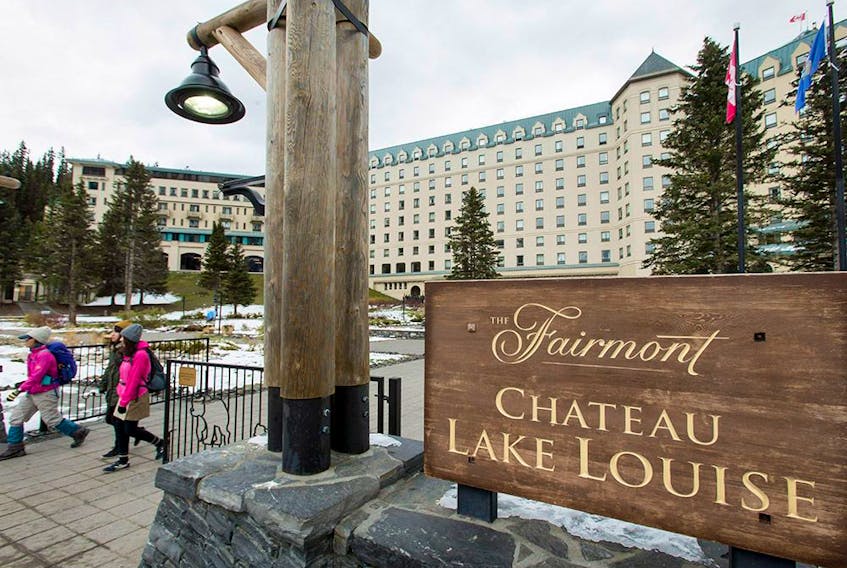  The Fairmont Chateau Lake Louise stands at Lake Louise, Alta., about 180 kilometres west of Calgary, Alta., on Thursday, Oct. 13, 2016.