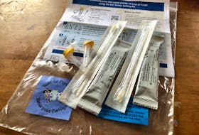 This COVID-19 rapid test package was given to students at Étoile de l'Acadie in Sydney before the Christmas break in December. NICOLE SULLIVAN/CAPE BRETON POST 