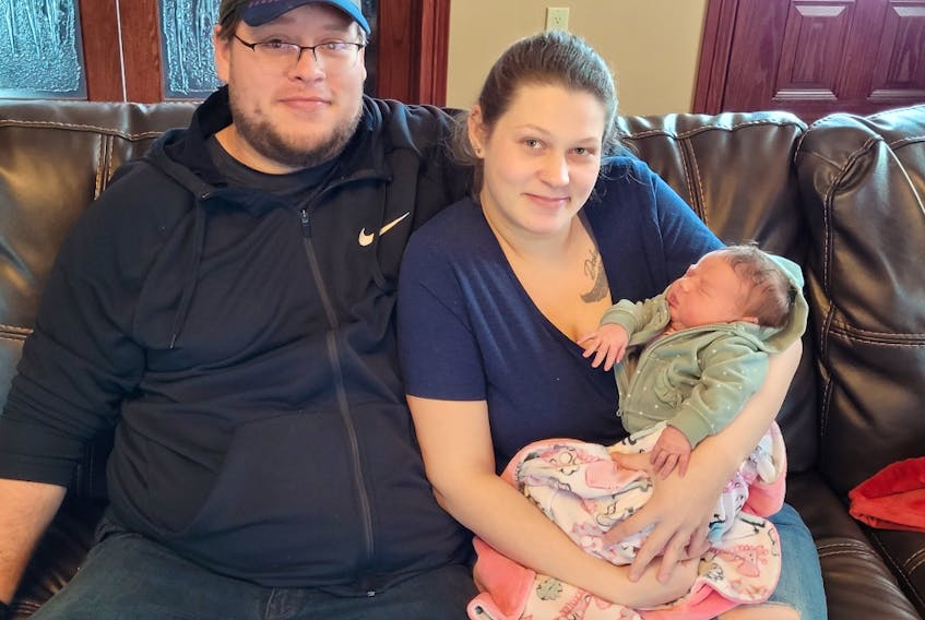 Pictou County's first baby of the new year Elena with mother Katelyn MacFarlane and father Dylan Livingstone.