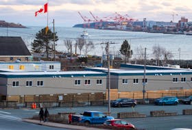 The modular housing being built near Alderney Landing in Dartmouth is seen in this photo taken on Tuesday, Jan. 4, 2022.