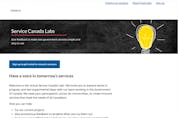 The homepage of the new Service Canada Labs website. “For every 10 words we write on this team, one word is for the site itself — the actual thing we are trying to release — and nine words are for internal governance, to be read once or twice (if ever), and then filed away somewhere,” one of its developers wrote in a blog post.