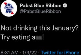 Pabst Blue Ribbon kicked off the year with this since-deleted tweet on their social media account.